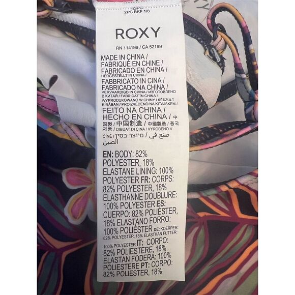 NWT Roxy Girls' Paradise Trip Flutter Floral Swim Top Size 10 Black - Picture 8 of 9